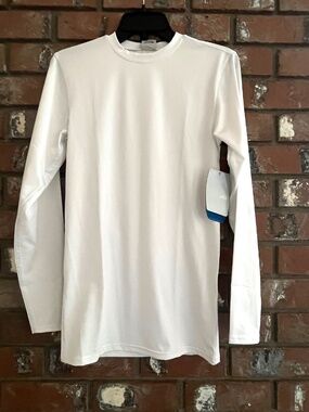 NWT ALO Athletic Yoga 87370 White Crew Neck Long Sleeve Shirt Top sz Small